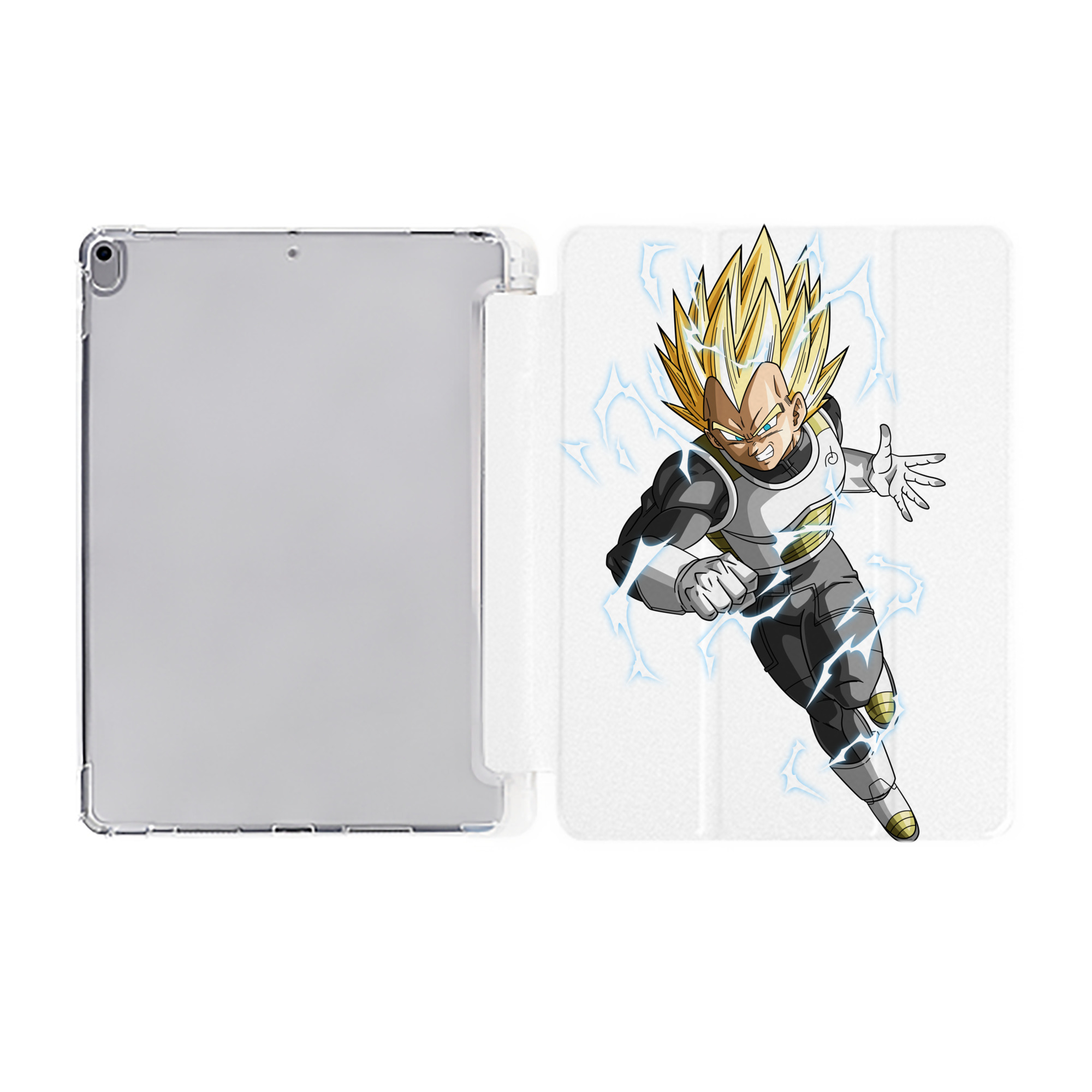 （画像用） ドラゴンボール ベジータ四世（Bejīta Yonsei）DRAGON BALL Vegeta IV IPad ケース ペン収納付き 三つ折りスタンド PUレザー×シリコン 対応機種9.5/10.5/10.9インチ